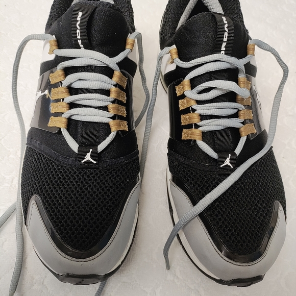 Rare Jordan Alpha Trunner Max Black White Metallic Gold Grey Men’s 8 Damaged - Picture 3 of 11